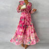 LUCIA | Robe d'été longue avec motif floral et silhouette ajustable