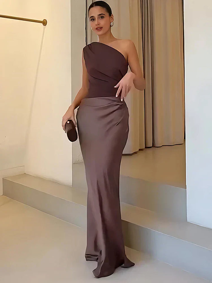 Luna™ | Robe Maxi en Satin avec Fente