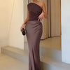 Luna™ | Robe Maxi en Satin avec Fente