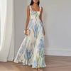 LYRA | Robe maxi élégante à fleurs avec une silhouette flatteuse en plis