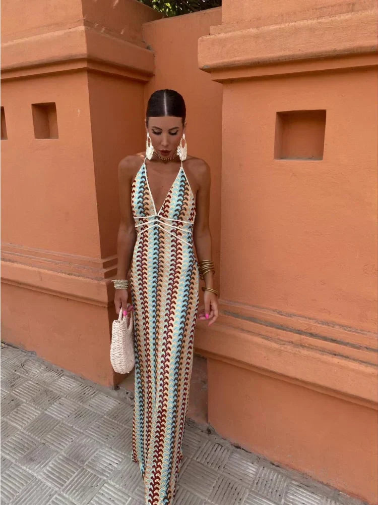 Naama-Lee™ | Robe Maxi Sans Dos avec Décolleté en V
