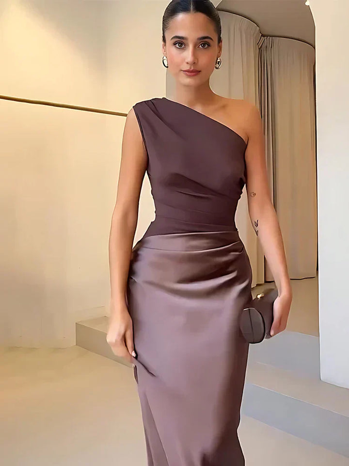 Luna™ | Robe Maxi en Satin avec Fente