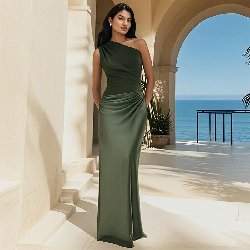 Luna™ | Robe Maxi en Satin avec Fente