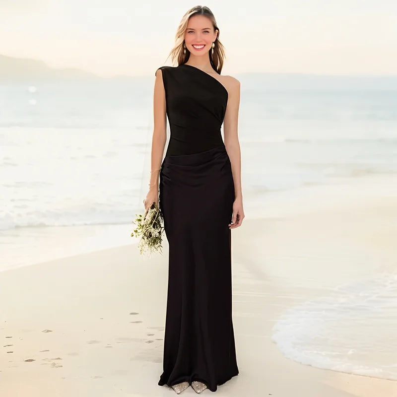 Luna™ | Robe Maxi en Satin avec Fente