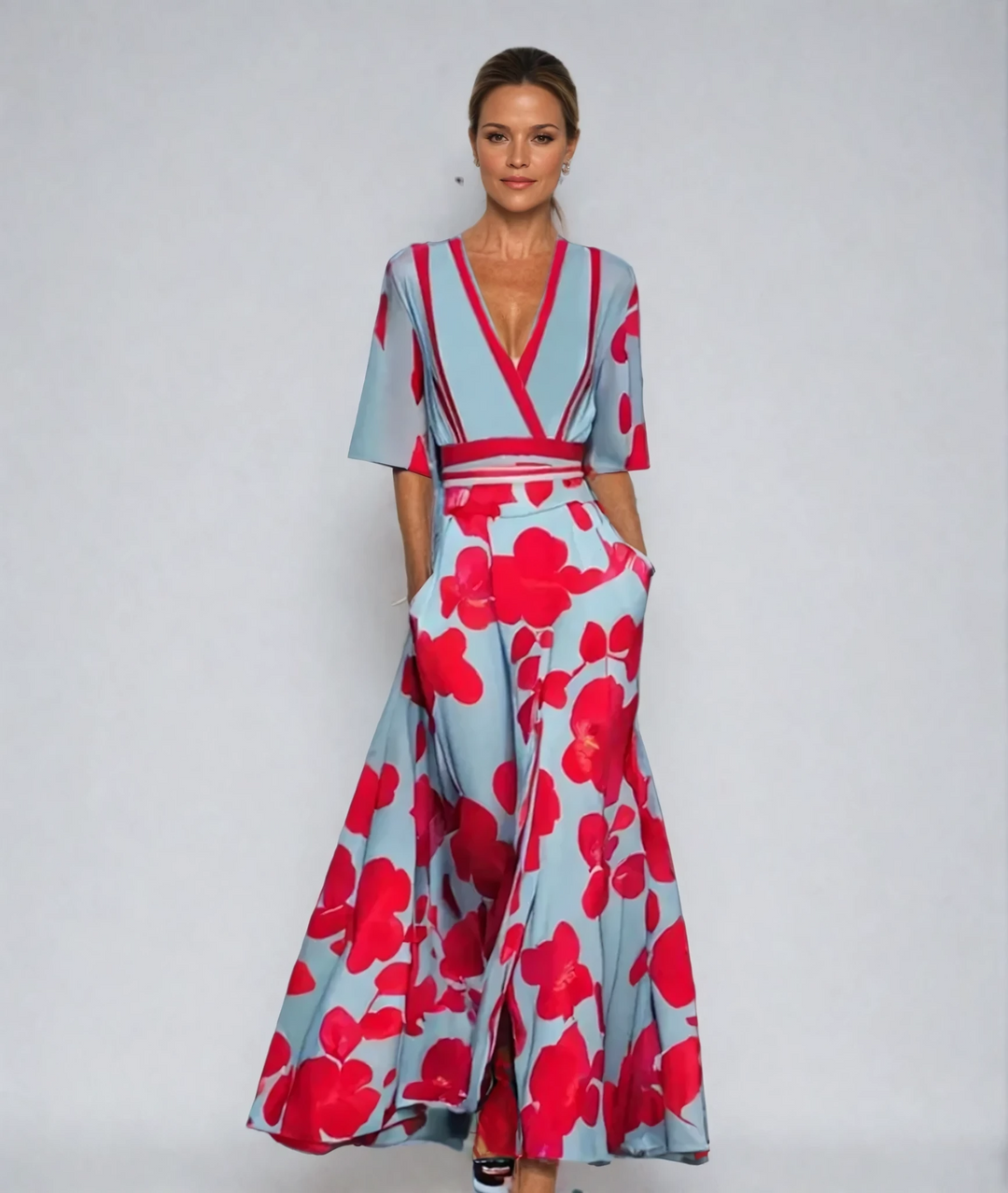 Eliana™ | Robe A-Line Fleurie Élégante