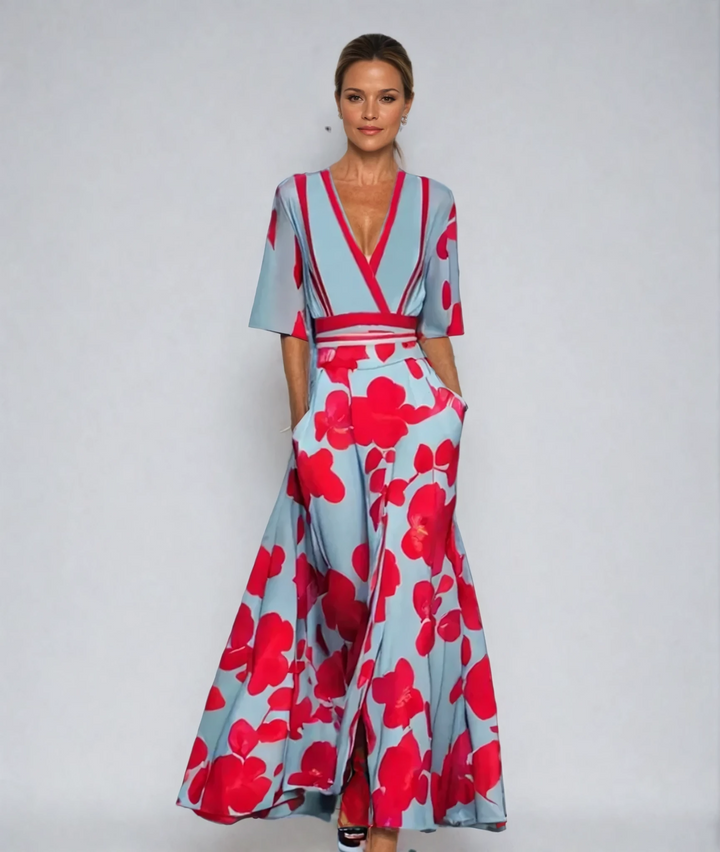 Eliana™ | Robe A-Line Fleurie Élégante