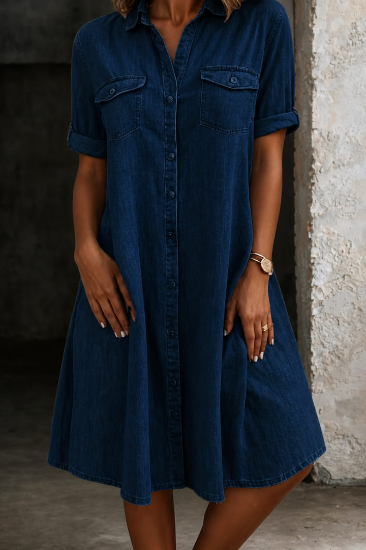 Patricia | Robe midi en denim décontractée