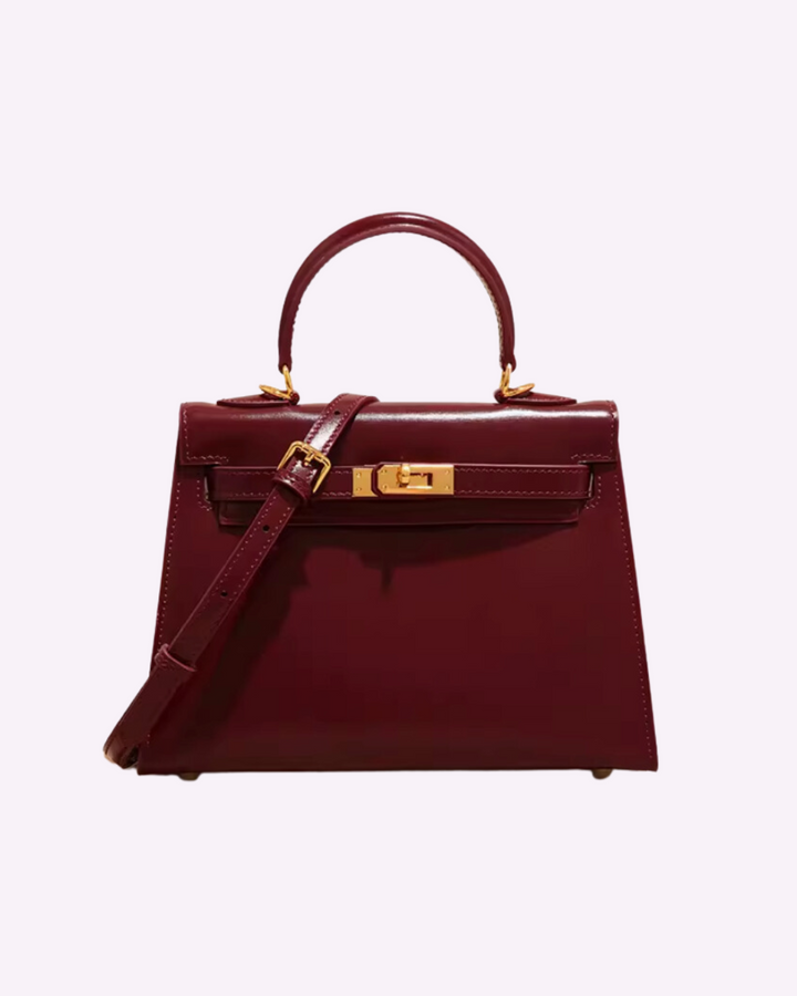 Elara · Élégant Mini Sac en Cuir Bordeaux