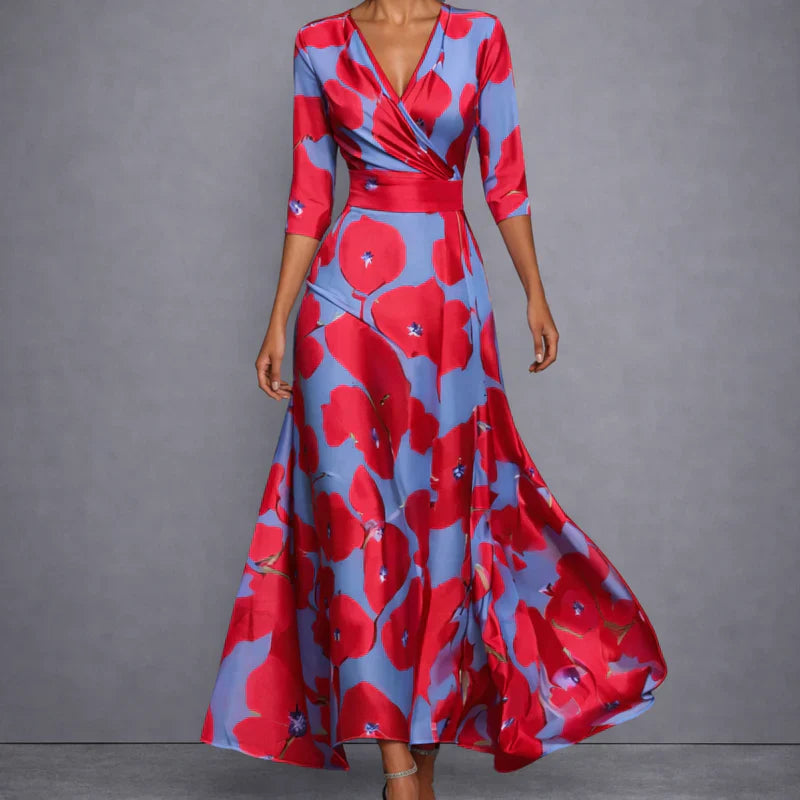 CALLA | Robe Maxi Florale Sculptante pour une Confiance Élégante