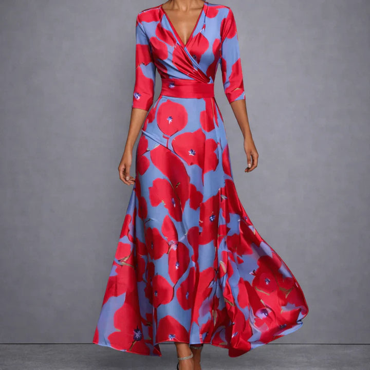 CALLA | Robe Maxi Florale Sculptante pour une Confiance Élégante