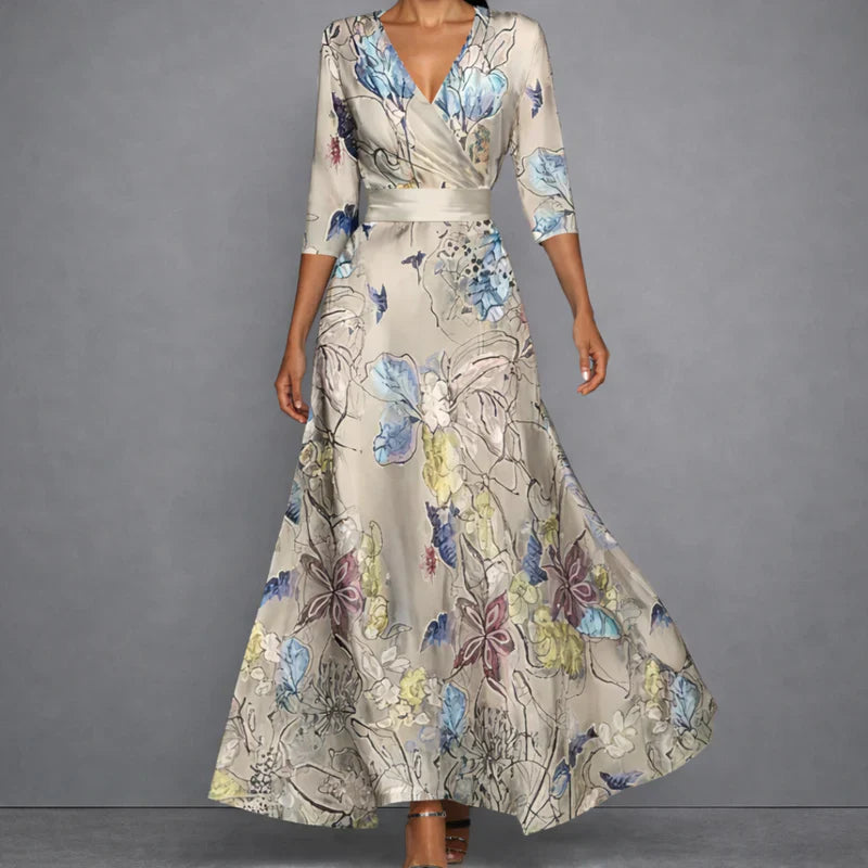CALLA | Robe Maxi Florale Sculptante pour une Confiance Élégante
