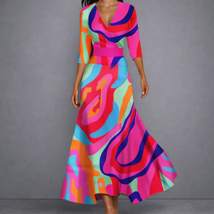 CALLA | Robe Maxi Florale Sculptante pour une Confiance Élégante