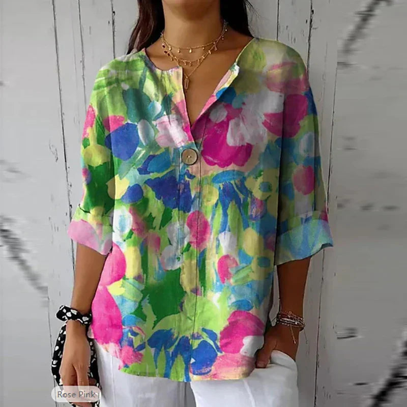 Elara · Blouse Fleurie en Tissu Léger