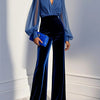 Elara · Combinaison Élégante en Velours Bleu Royal