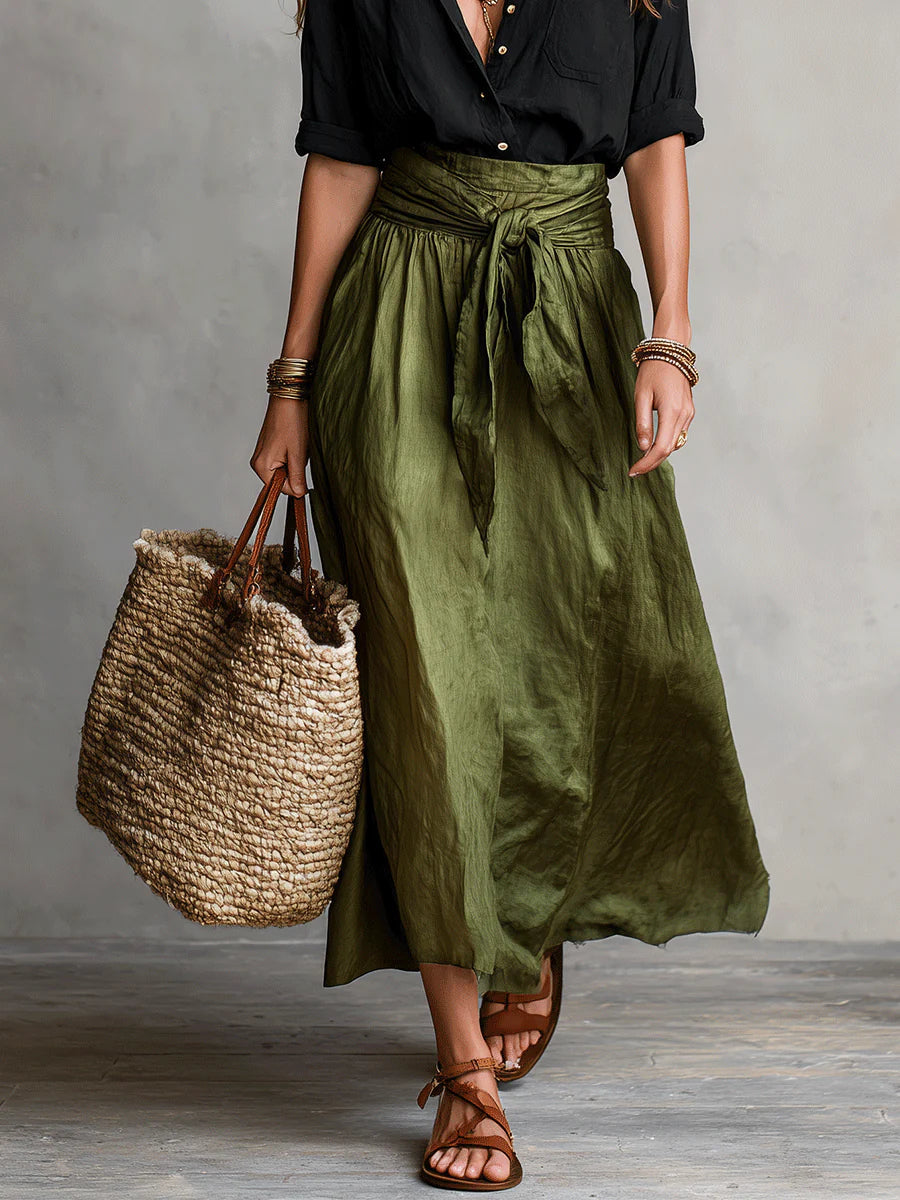 Martina | Robe maxi élégante et fluide à épaule dénudée