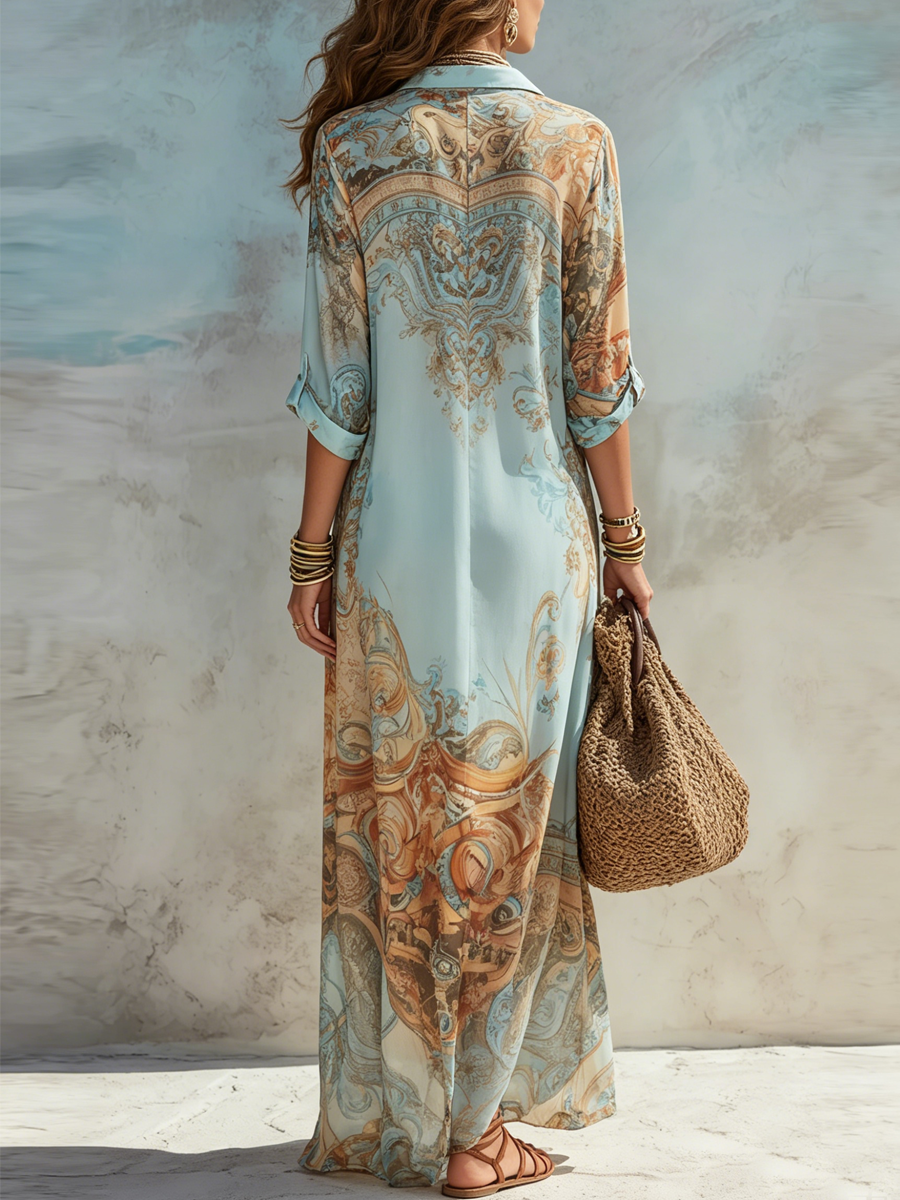 Serena | Robe Chemisier Méditerranéenne