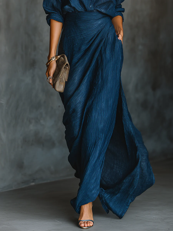Elara · Satin Blouse and Skirt Set