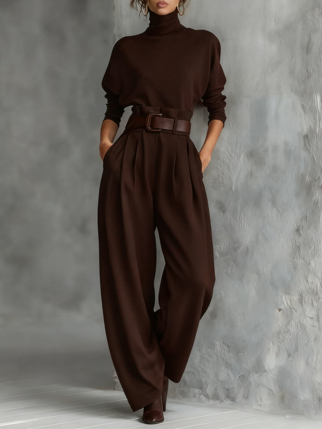 Elara · Ensemble en Col Roulé et Pantalon Droit