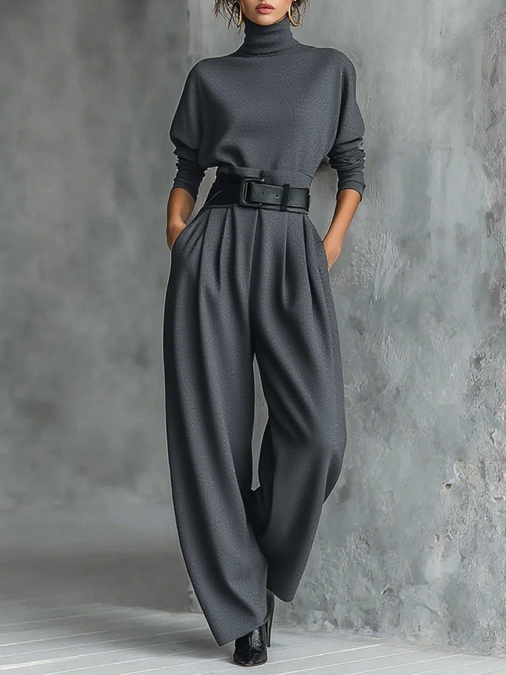 Elara · Ensemble en Col Roulé et Pantalon Droit