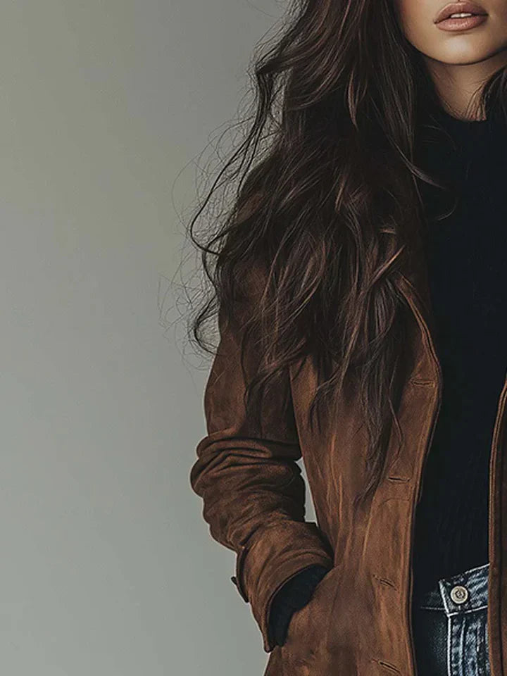 Elara · Manteau Élégant en Suédine