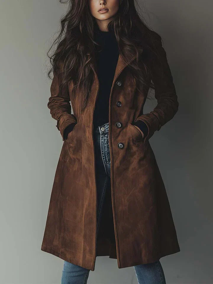Elara · Manteau Élégant en Suédine