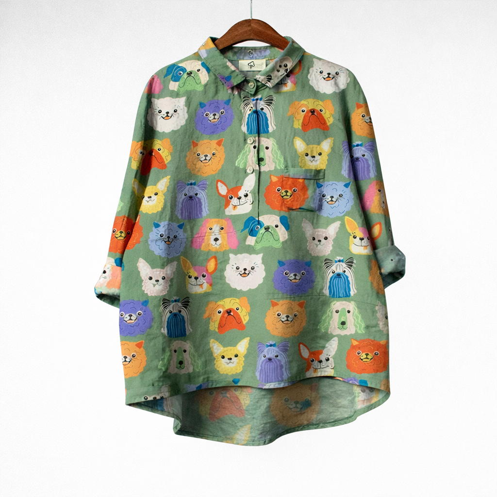 Elara · Blouse Élégante à Motif Canin avec Offre Spéciale