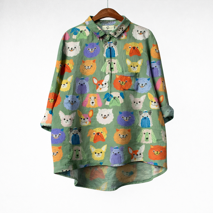 Elara · Blouse Élégante à Motif Canin avec Offre Spéciale