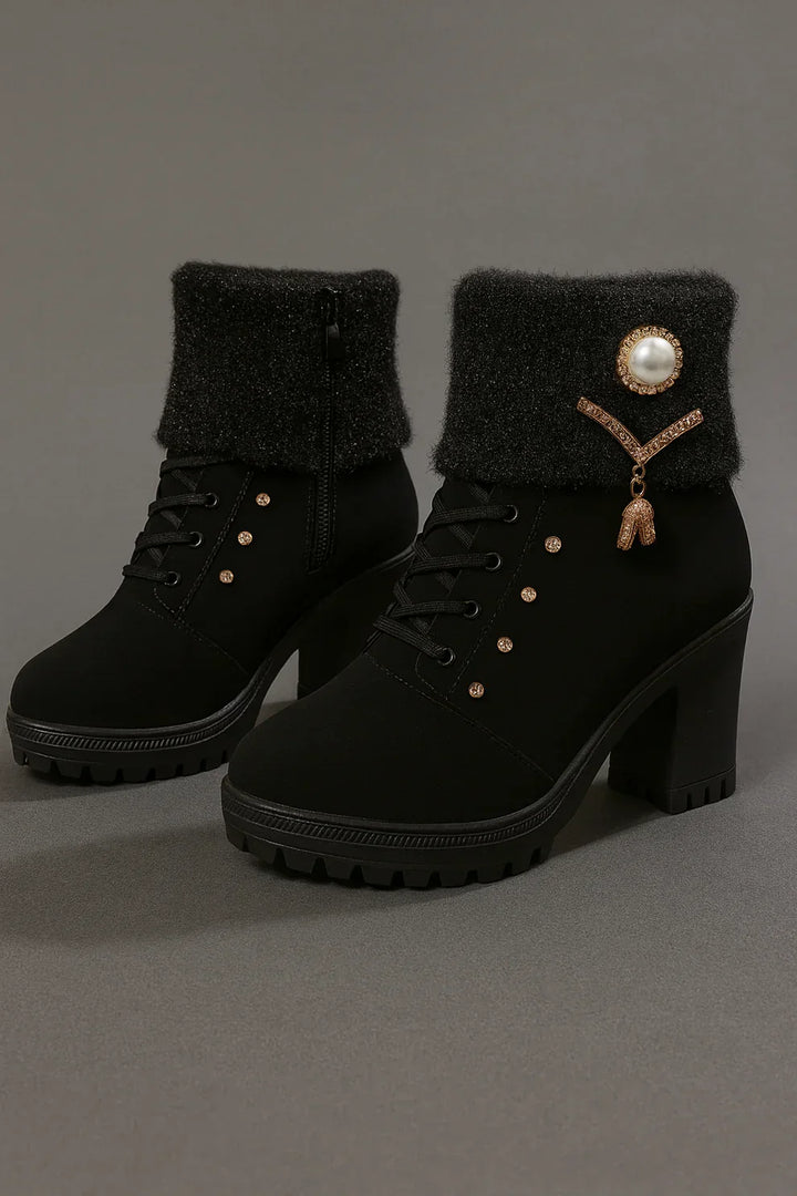Elena - Bottes à talon épais et chaudes