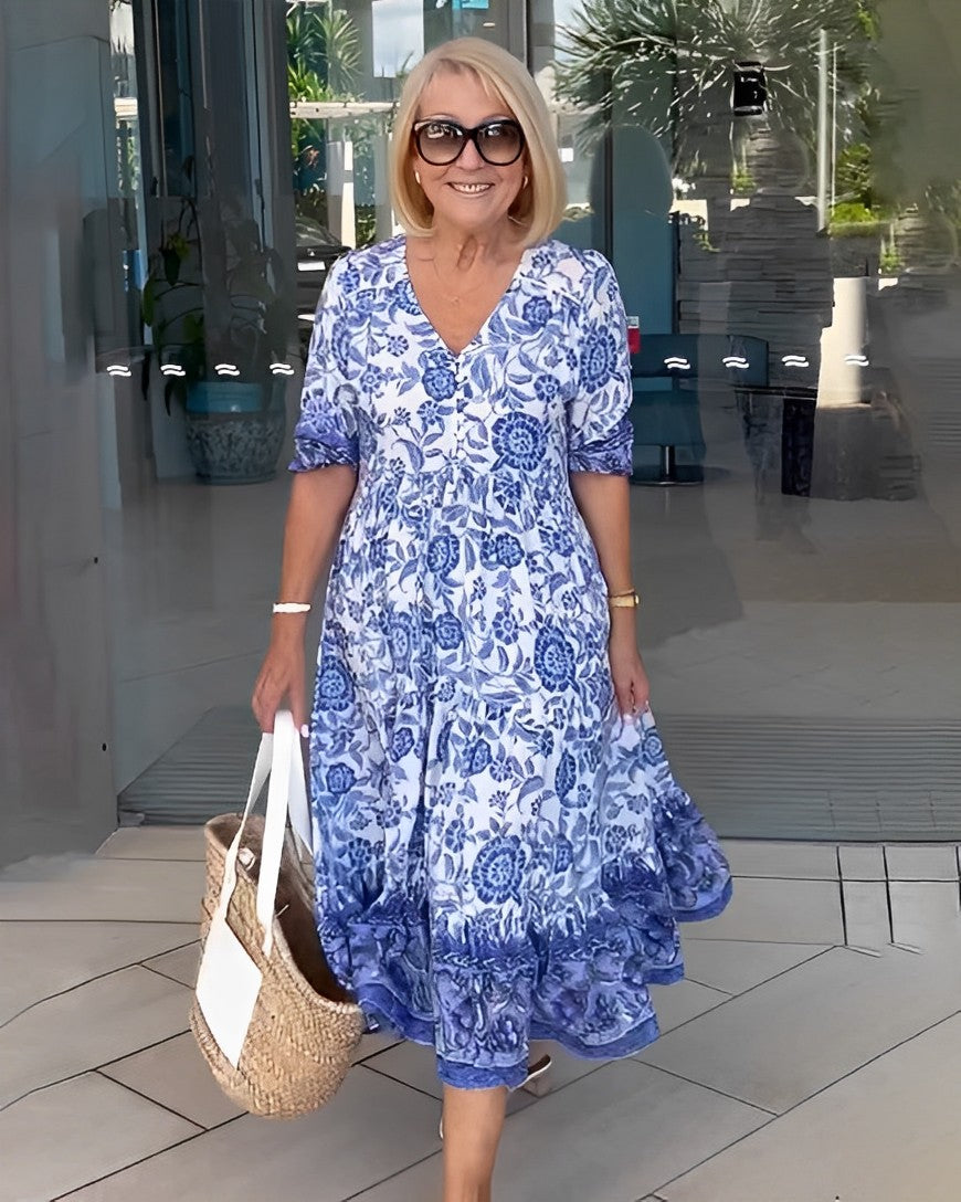 Keisha | Robe Florale Élégante à Col V