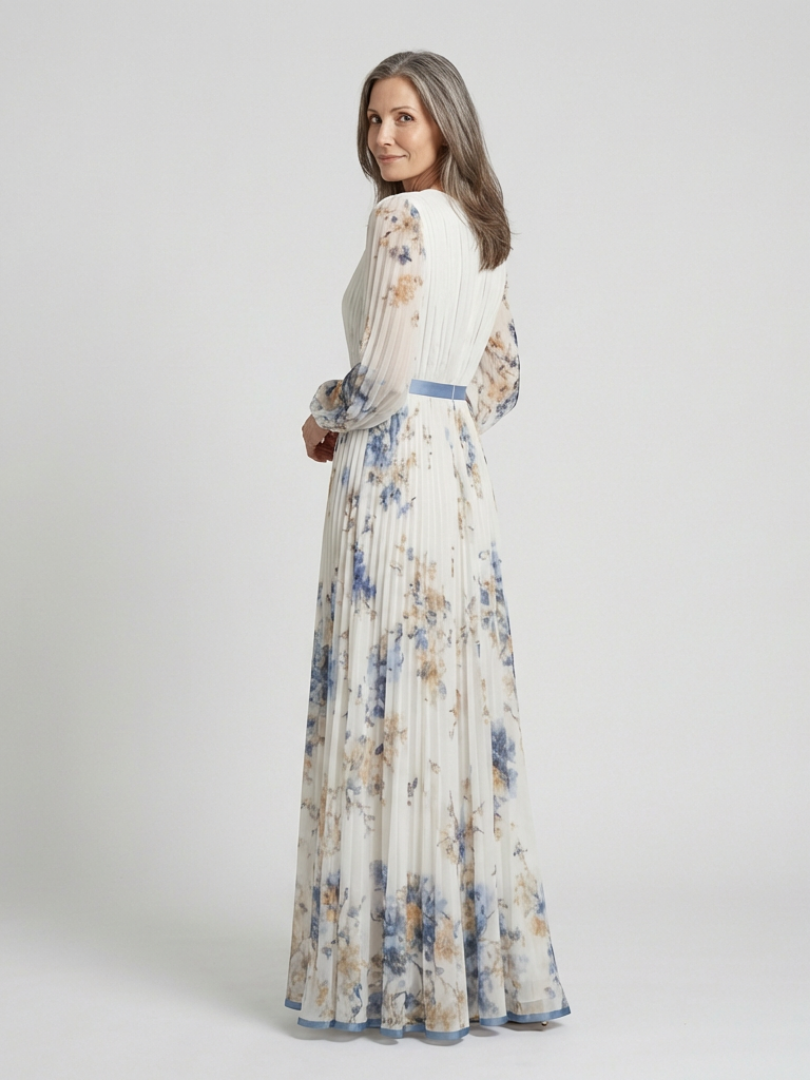 Lavinia | Robe Maxi à Manches Longues et Décolleté en V à Imprimé Floral