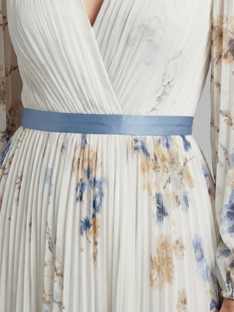 Lavinia | Robe Maxi à Manches Longues et Décolleté en V à Imprimé Floral
