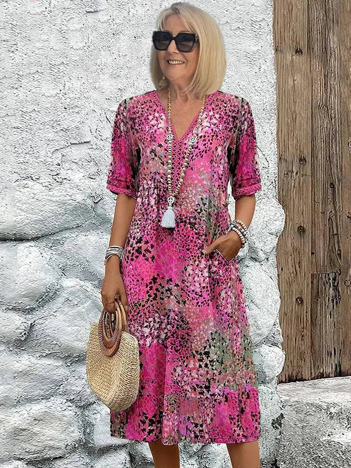 Dorina | Robe à décolleté en V avec imprimé