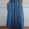 Elara · Pantalon large femme à taille smockée