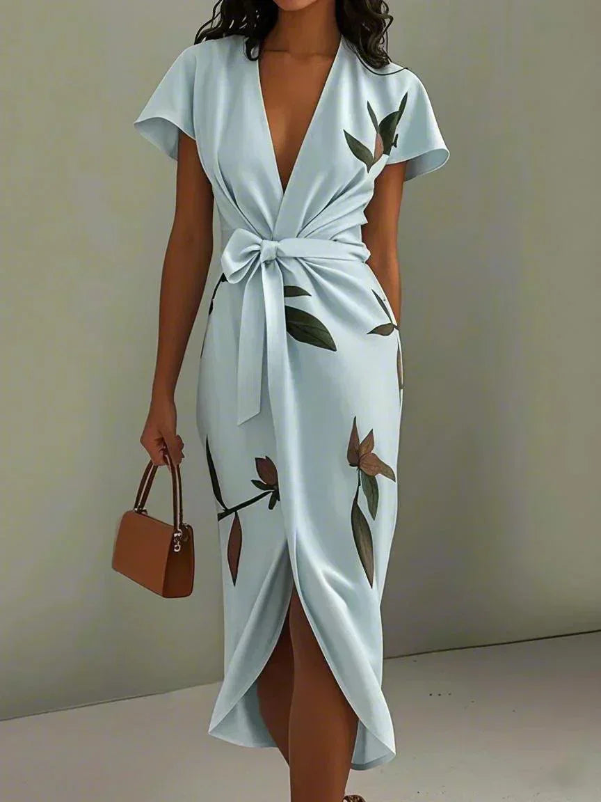Amelia | Robe Enveloppante Florale Élégante