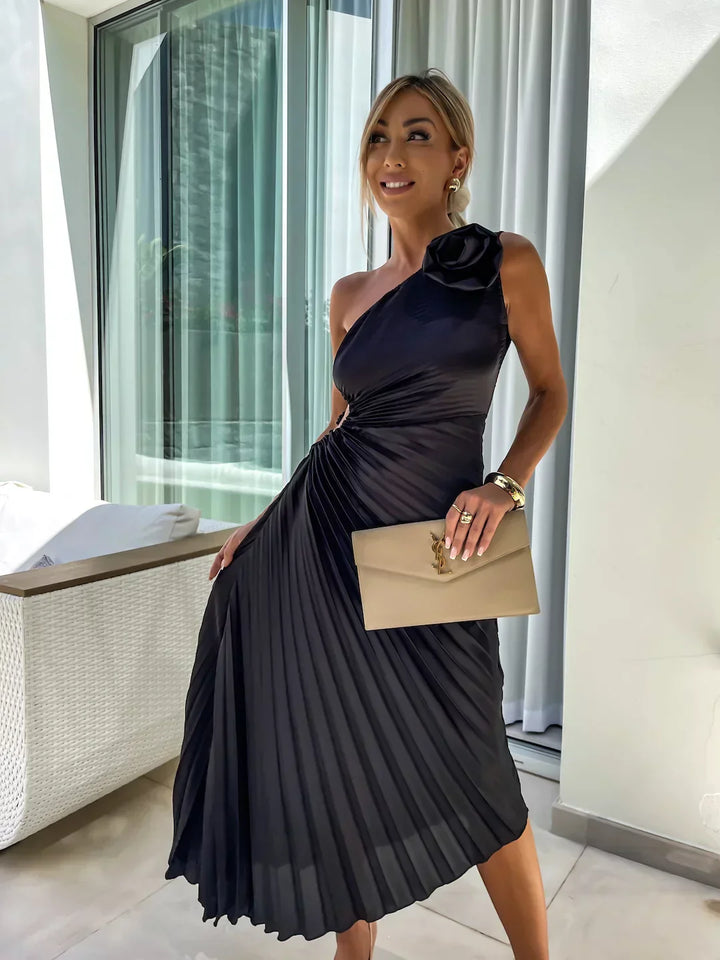 Eya™ | Élégante Robe Maxi Florale à Épaule Unique