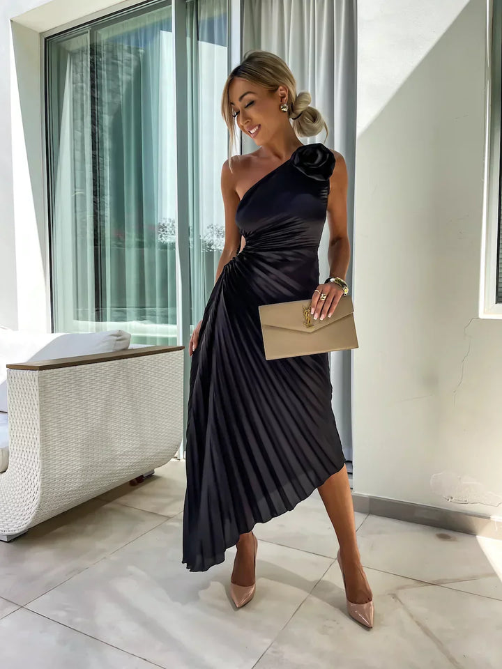 Eya™ | Élégante Robe Maxi Florale à Épaule Unique