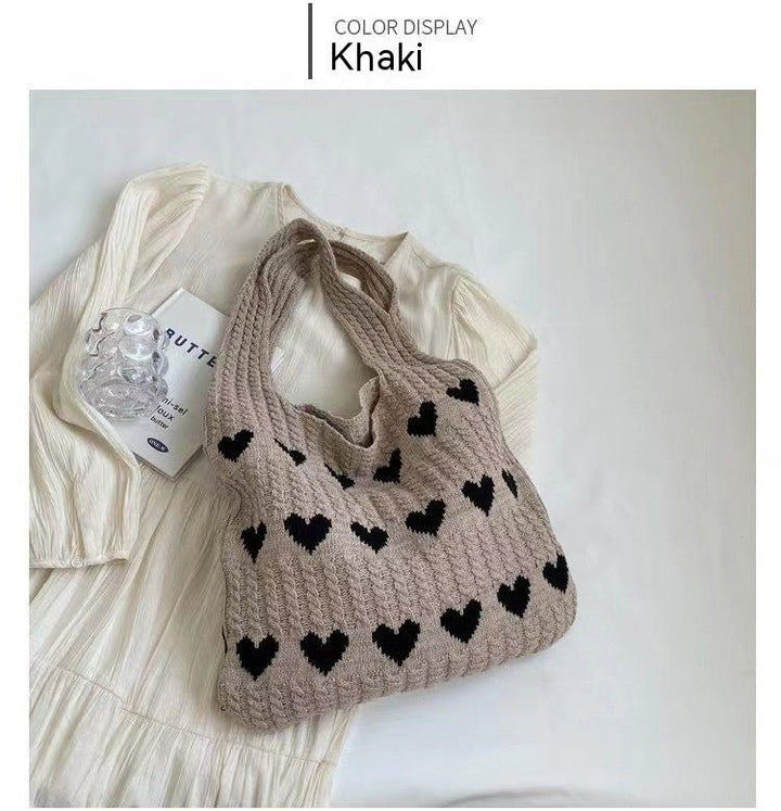 Elara · Sac en Tricot Cœur