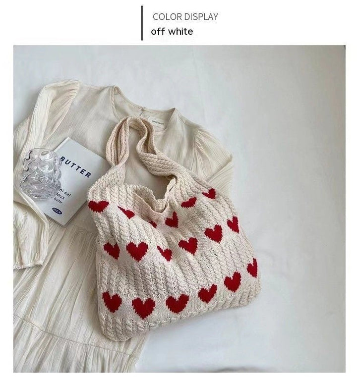 Elara · Sac en Tricot Cœur