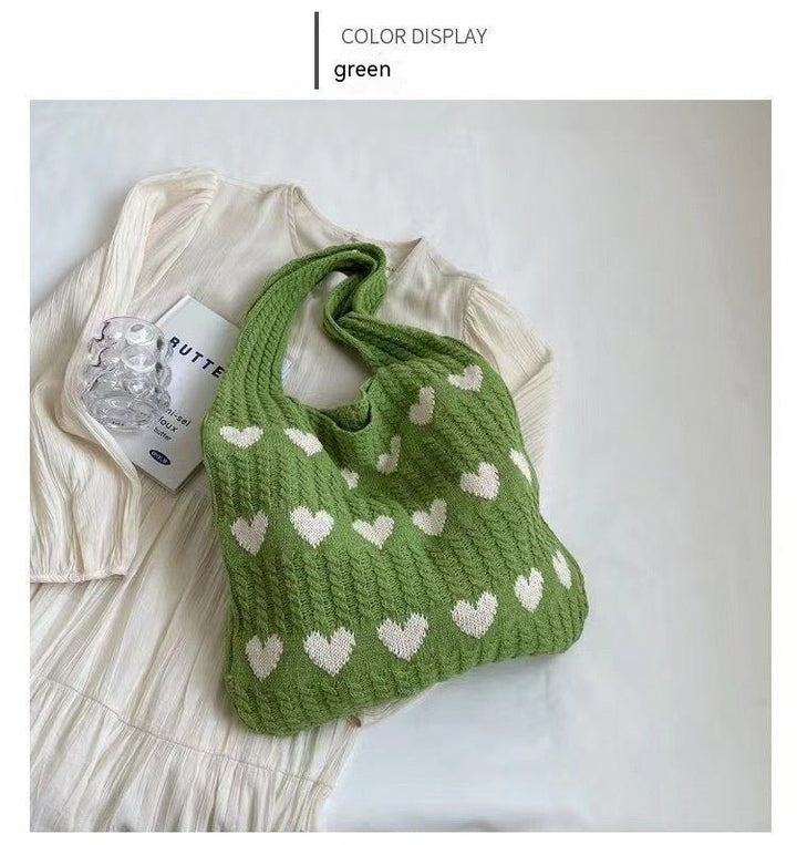 Elara · Sac en Tricot Cœur