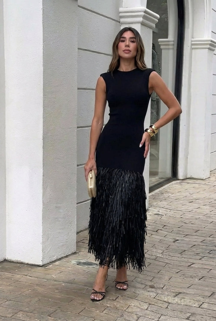 Anna | Robe longue avec franges