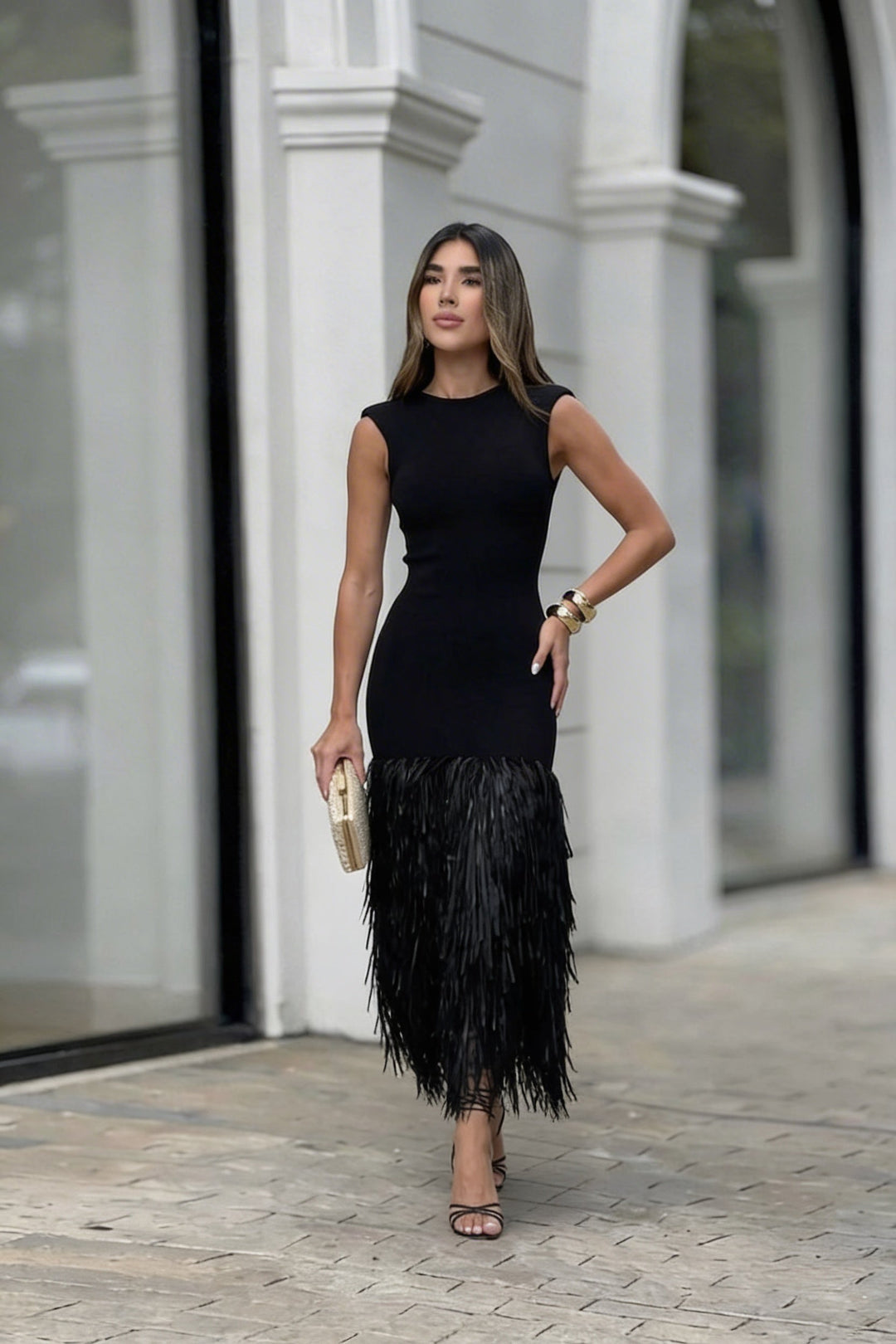 Anna | Robe longue avec franges