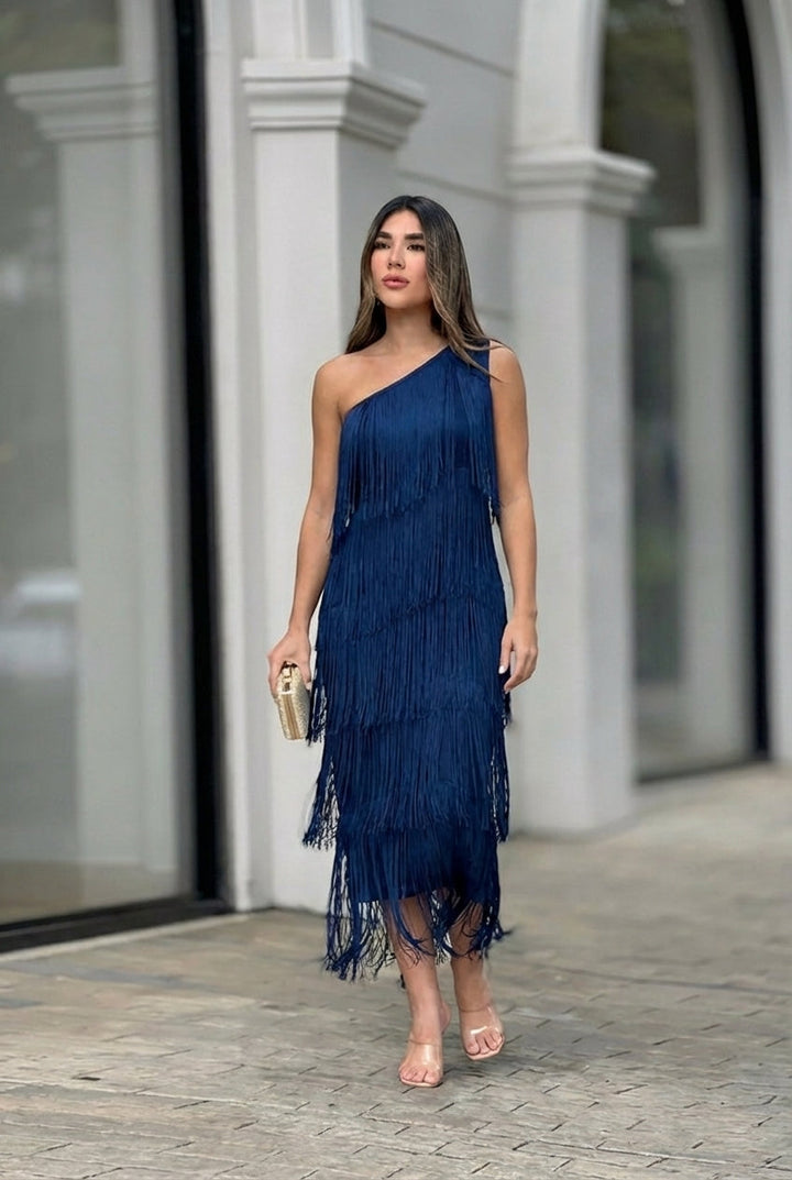 Irene | Robe asymétrique avec franges