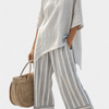 Talvora | Blouse Asymétrique Élégante & Pantalons Rayés