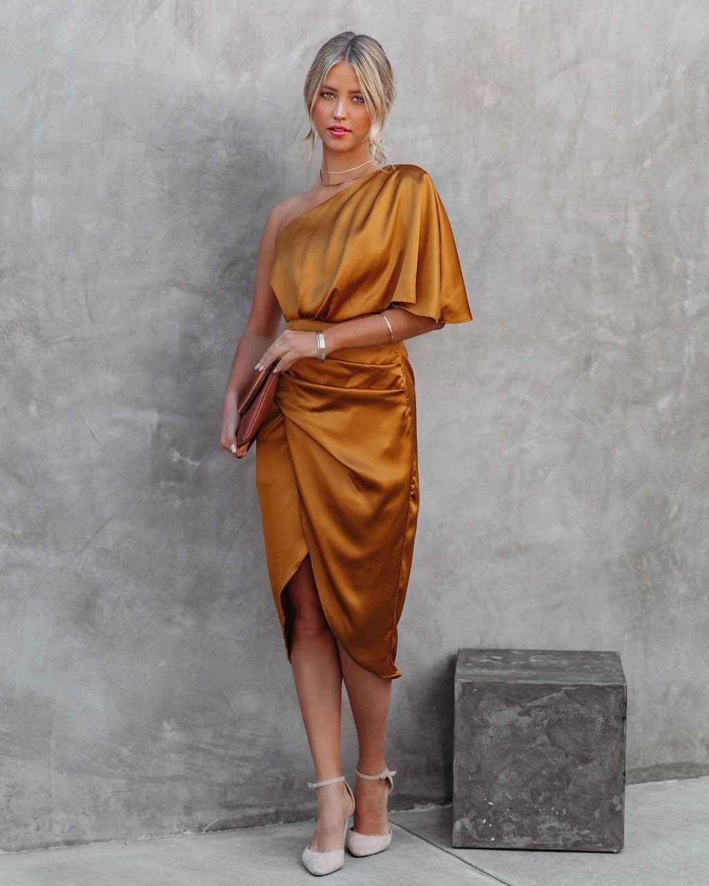 Tamari™ | Élégante Robe Midi en Satin