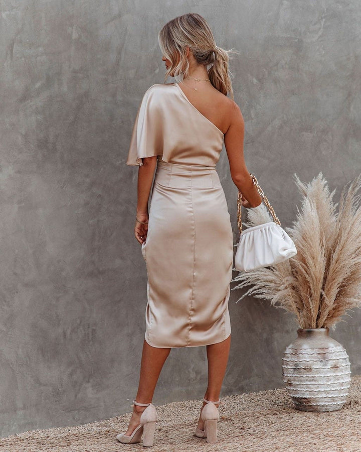 Tamari™ | Élégante Robe Midi en Satin