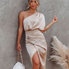 Tamari™ | Élégante Robe Midi en Satin