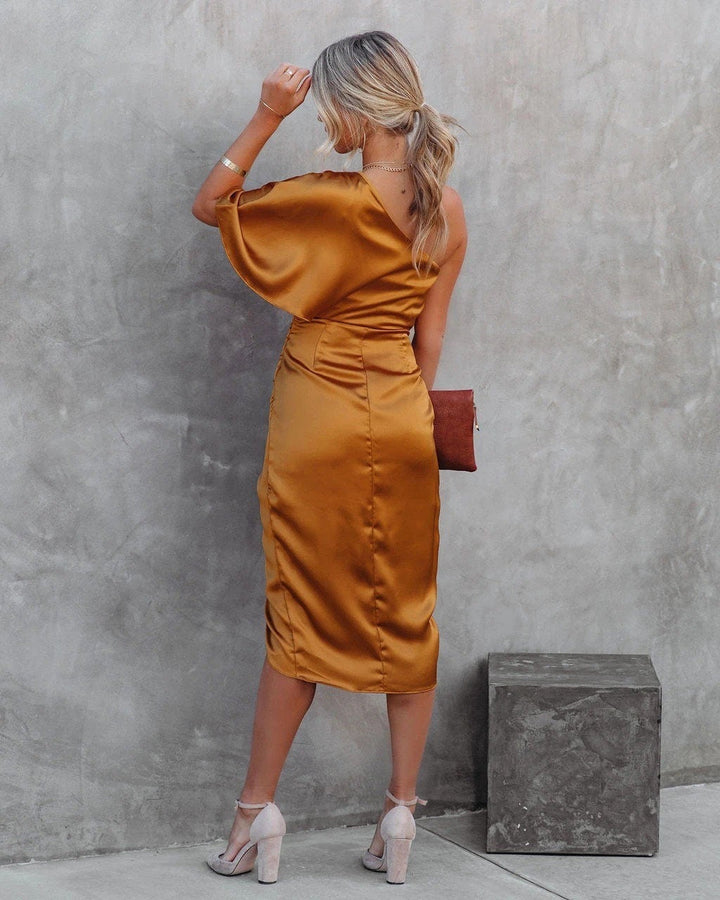 Tamari™ | Élégante Robe Midi en Satin