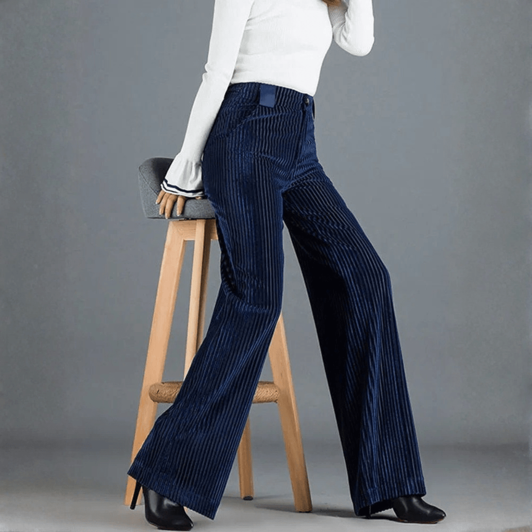 Elara · Pantalon en Velours Tricoté Taille Haute pour Femme