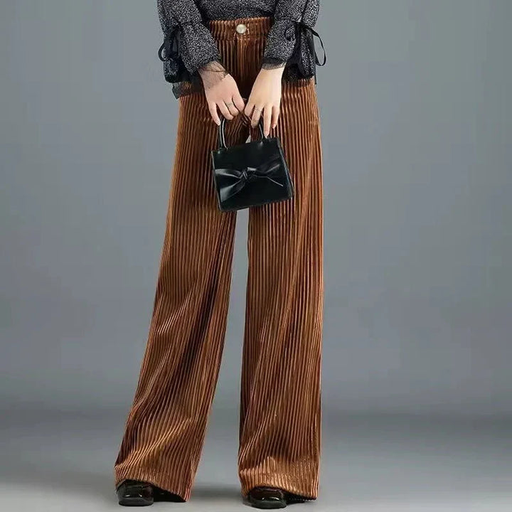 Elara · Pantalon en Velours Tricoté Taille Haute pour Femme