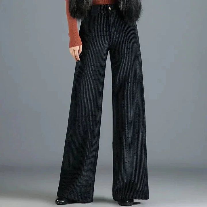 Elara · Pantalon en Velours Tricoté Taille Haute pour Femme